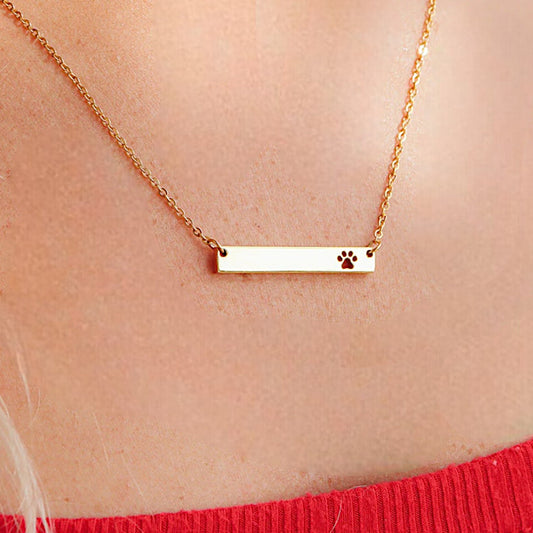 Paw Print Bar Necklace