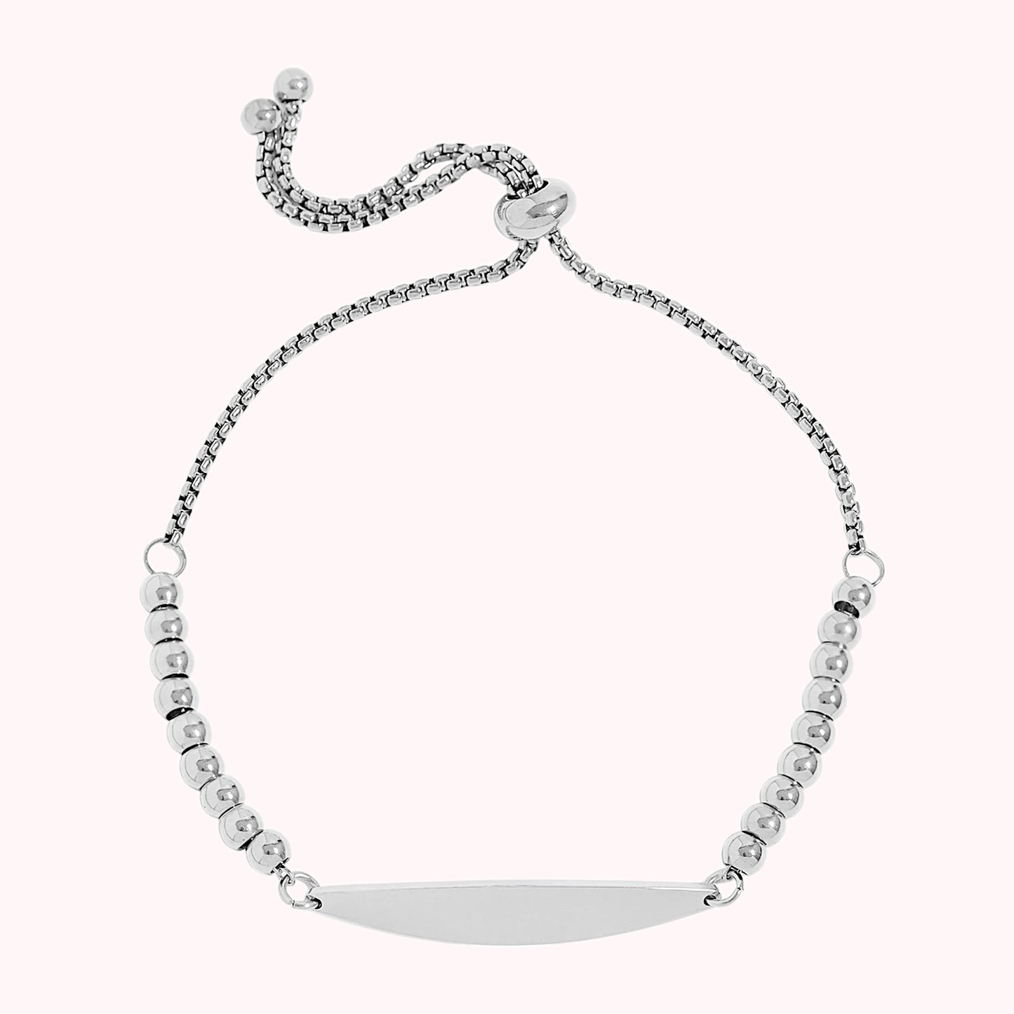 Adjustable Curved Bar Beaded Bracelet