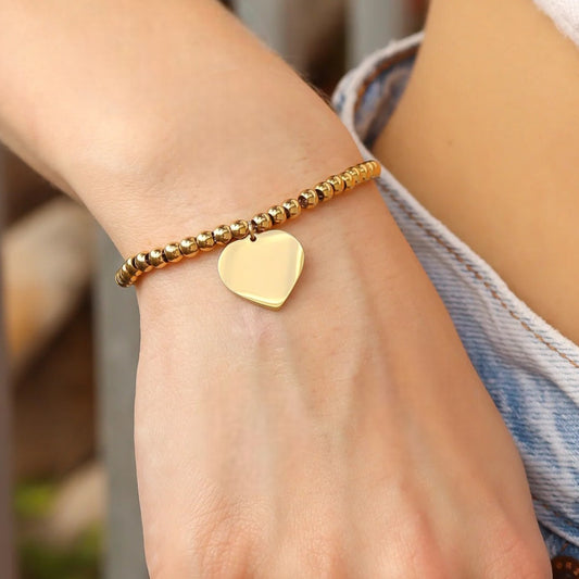 Adjustable Heart Beaded Bracelet