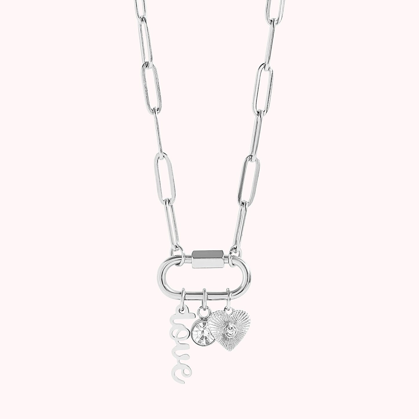 Carabiner Love Paperclip Necklace