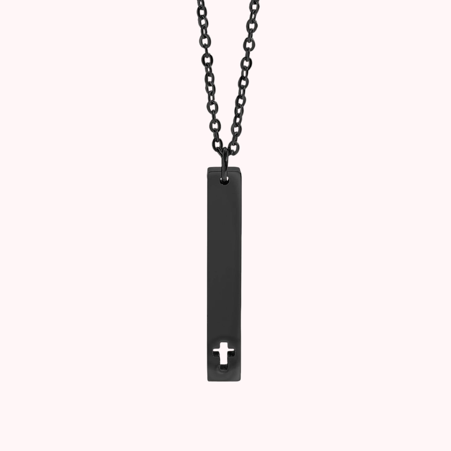 Vertical Bar Cross Necklace