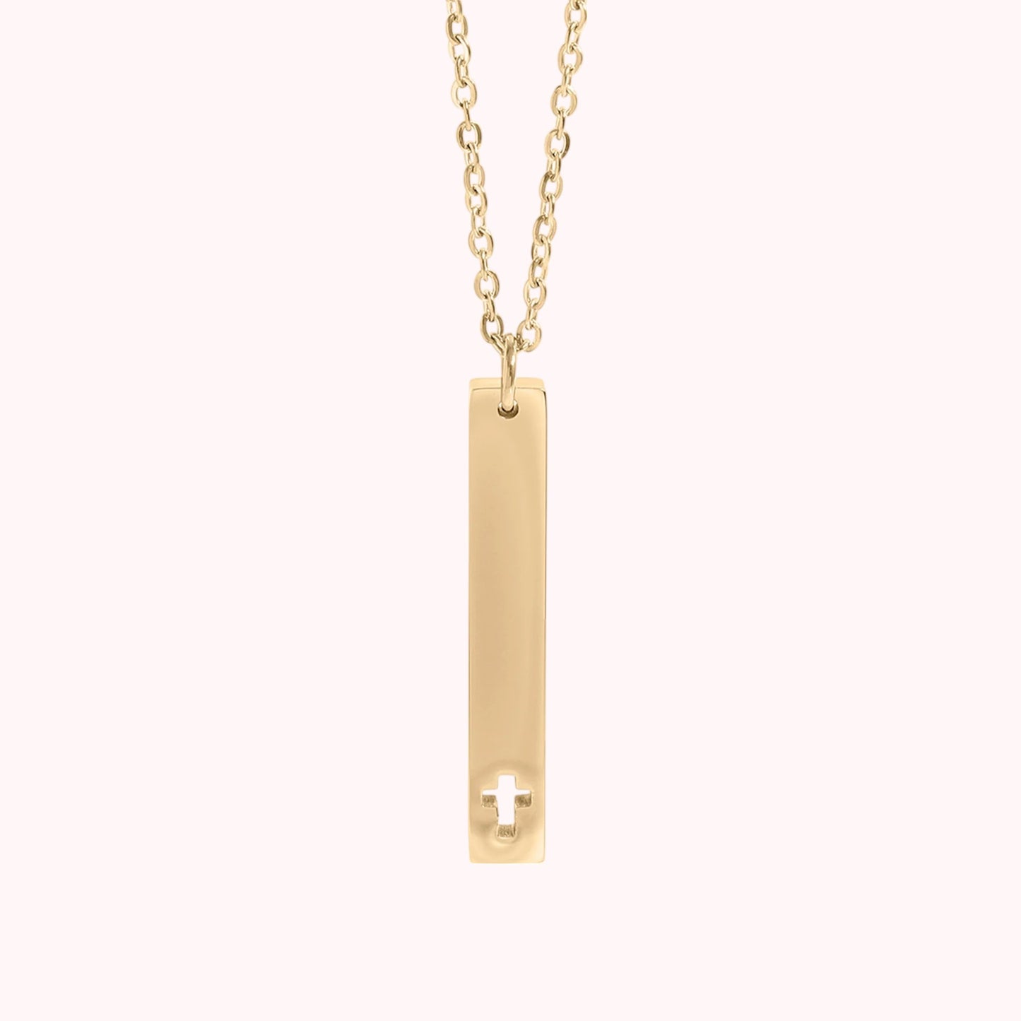 Vertical Bar Cross Necklace