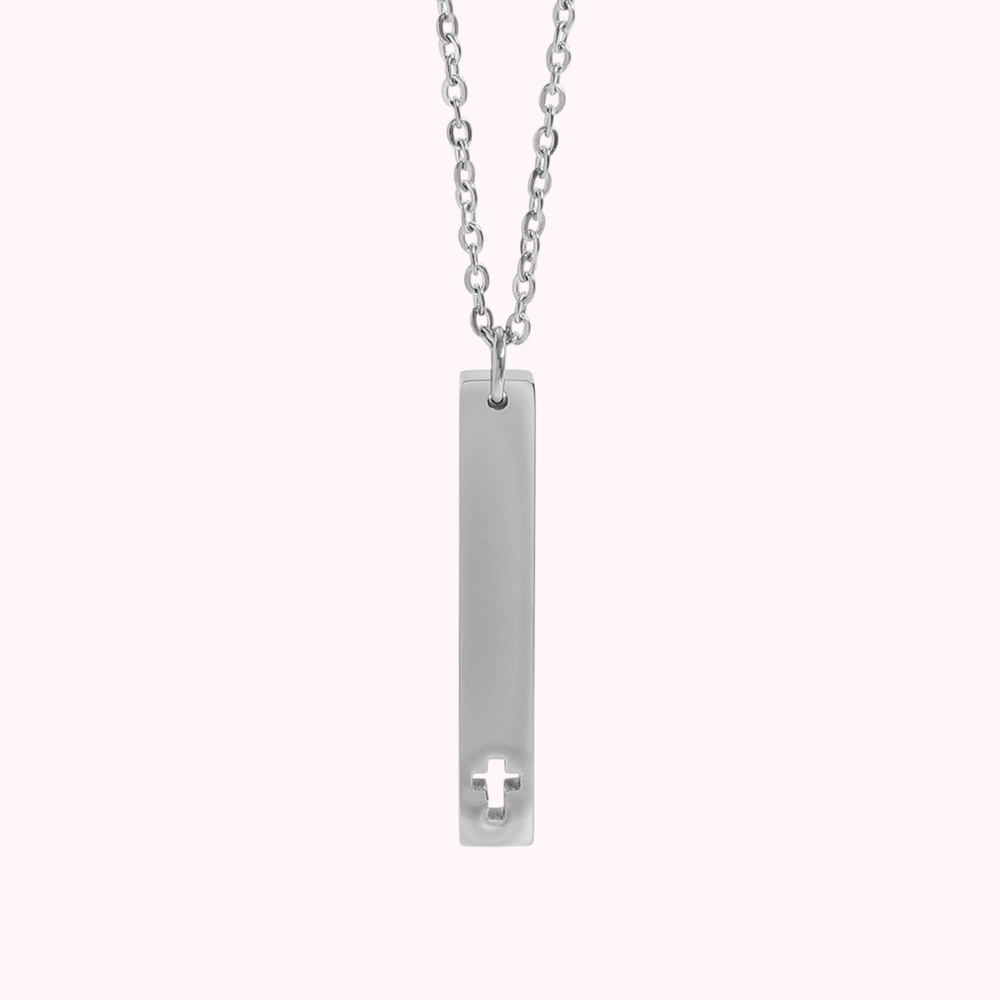 Vertical Bar Cross Necklace