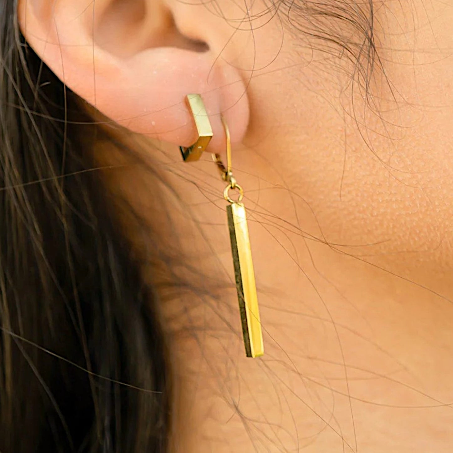 Vertical Drop Bar Dangle Earrings