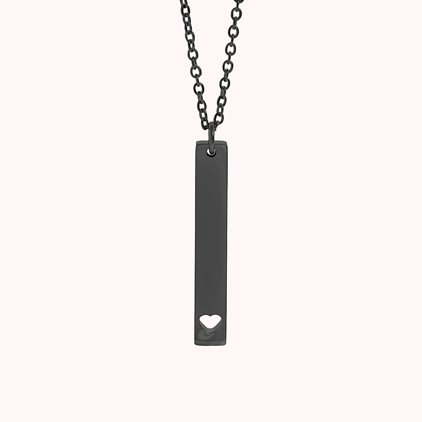 Vertical Bar Heart Necklace