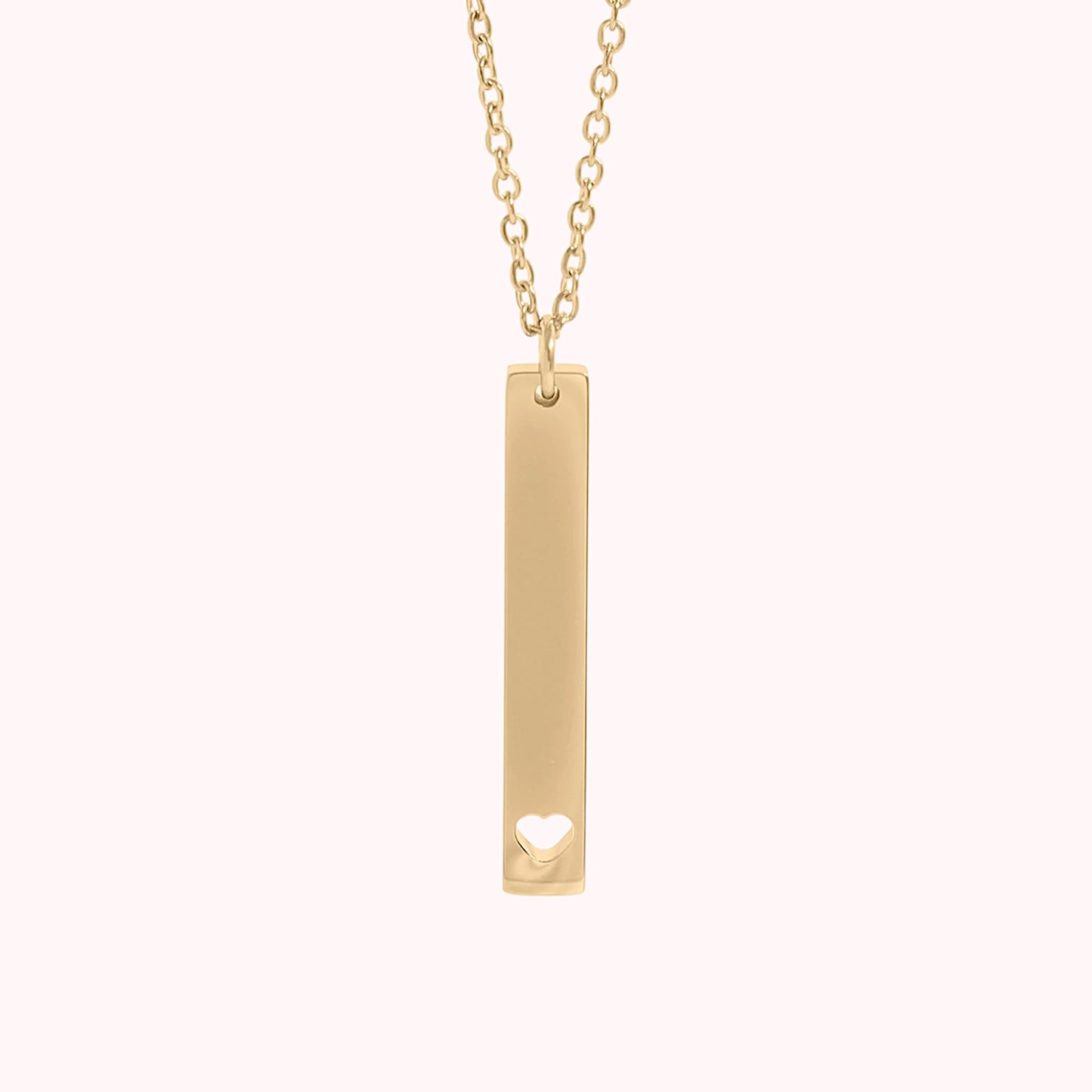 Vertical Bar Heart Necklace