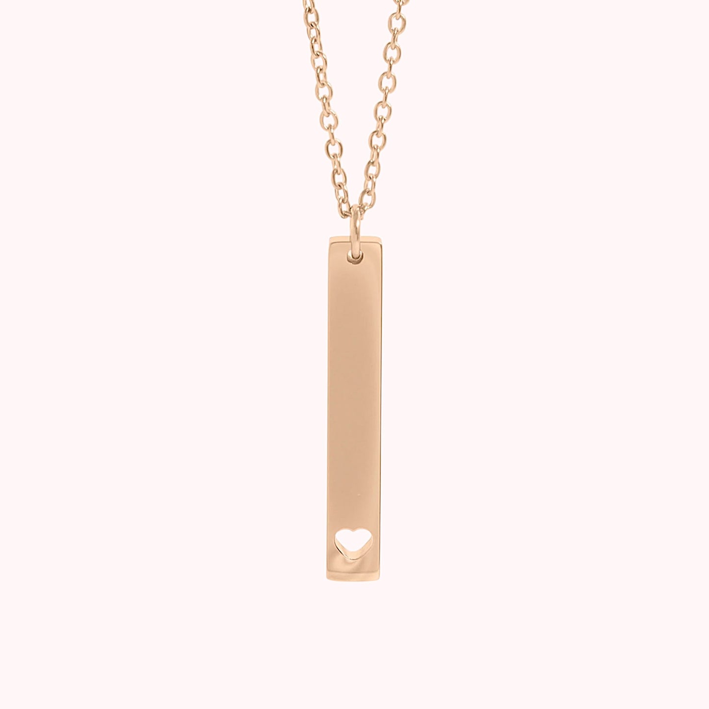 Vertical Bar Heart Necklace
