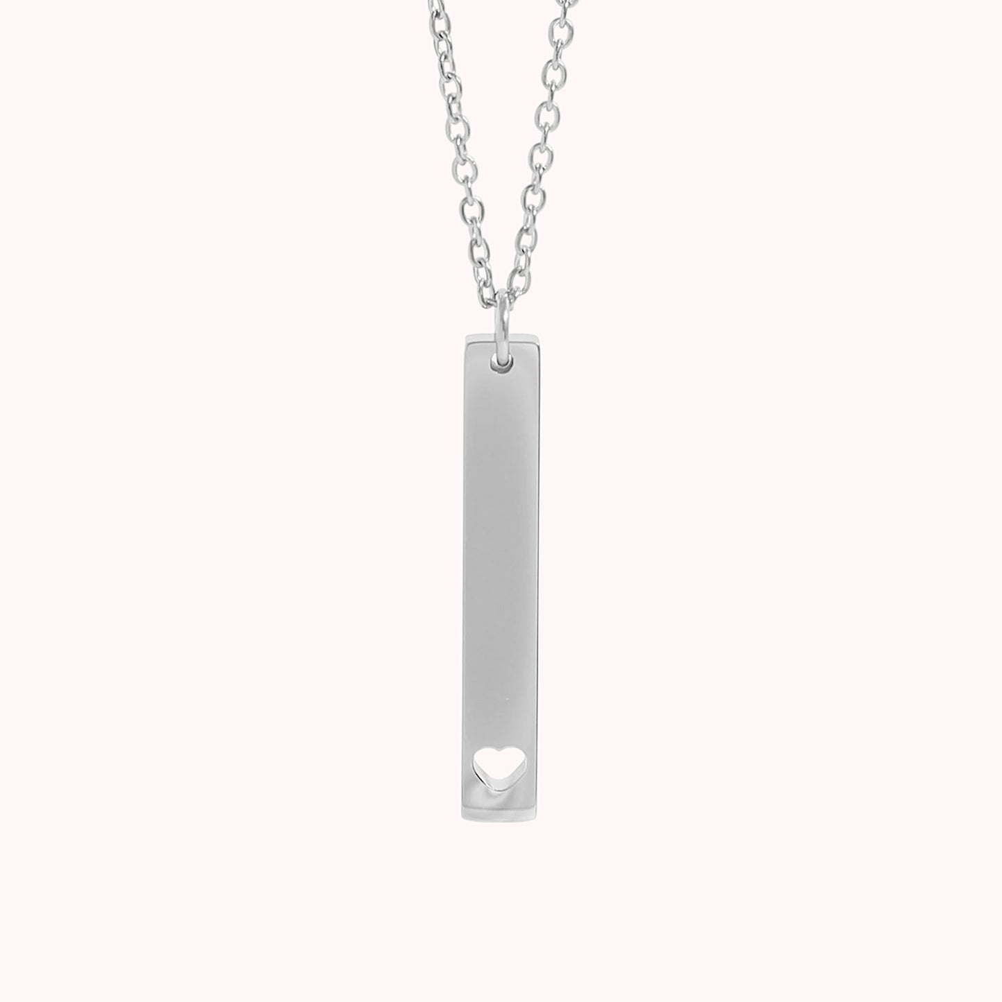 Vertical Bar Heart Necklace