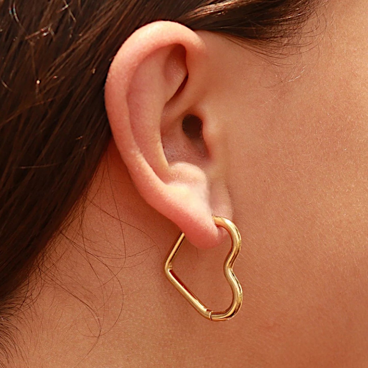 Hoop Heart Earrings