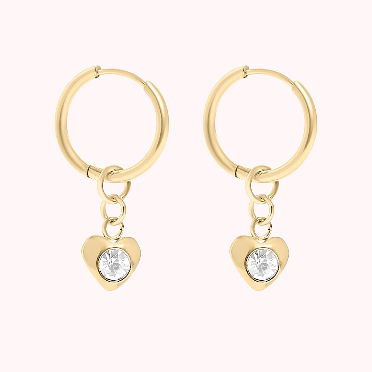 CZ Heart Pendant Earrings