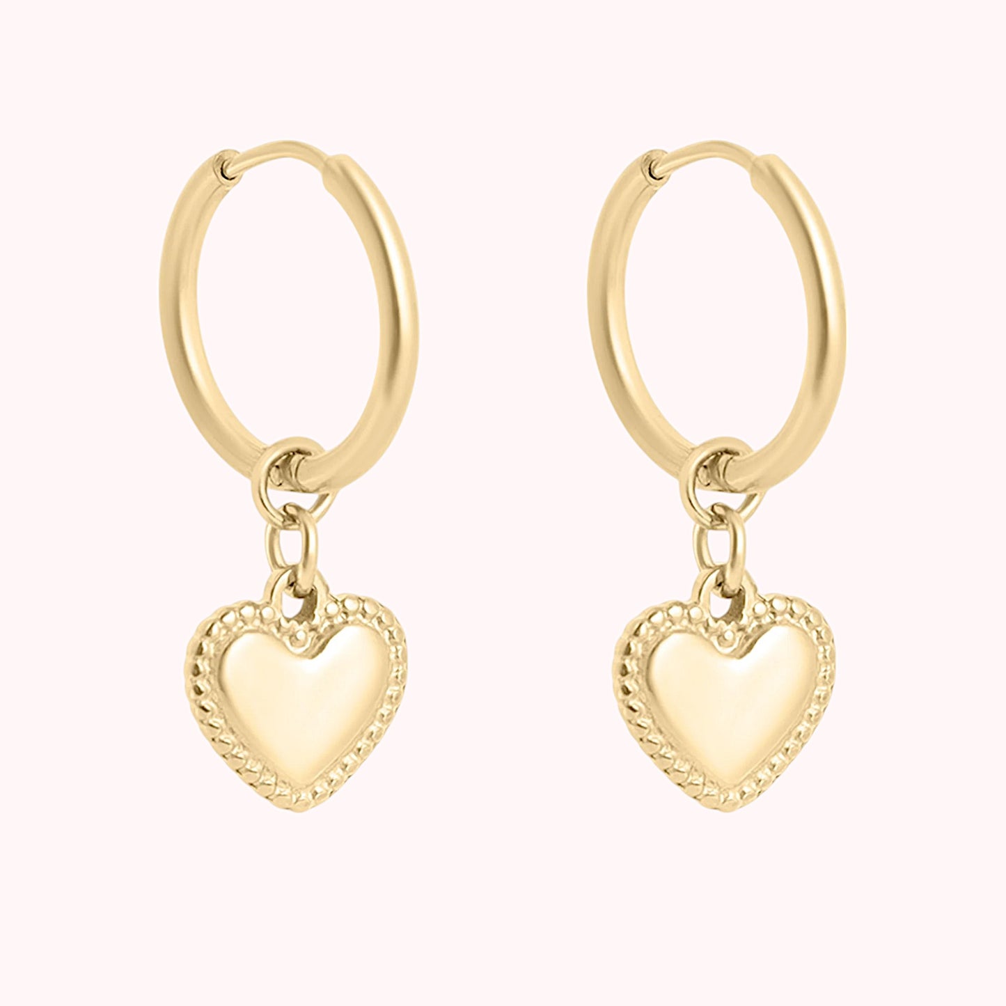 Heart Pendant Hoop Earrings