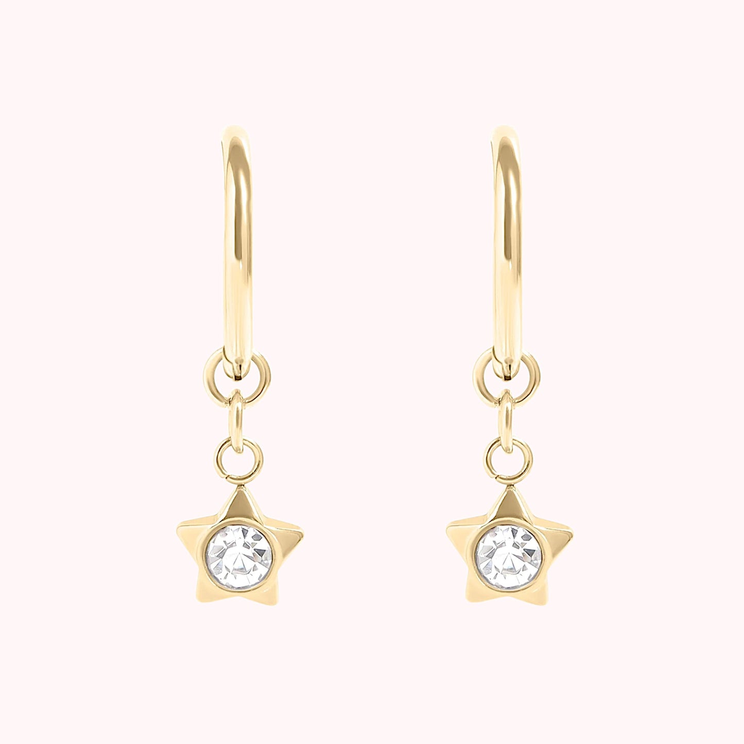CZ Star Pendant Earrings