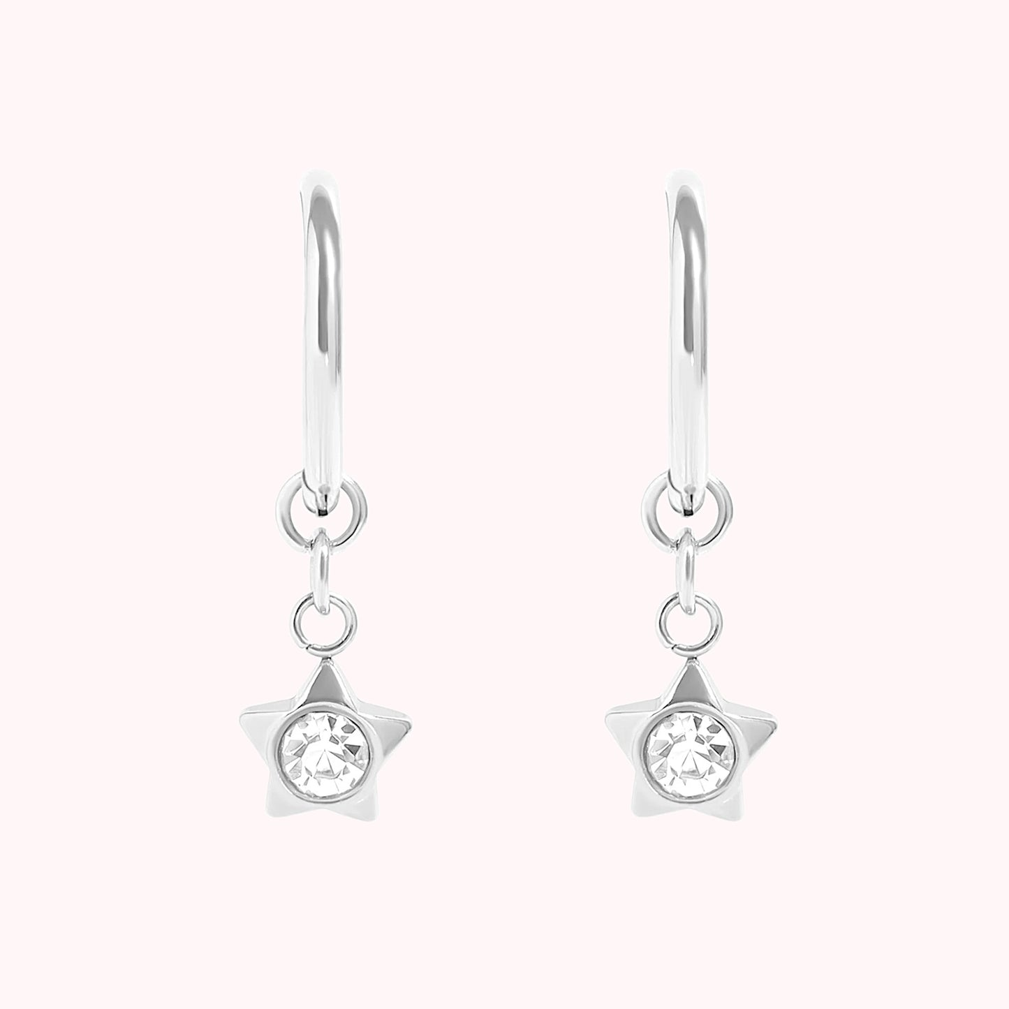 CZ Star Pendant Earrings