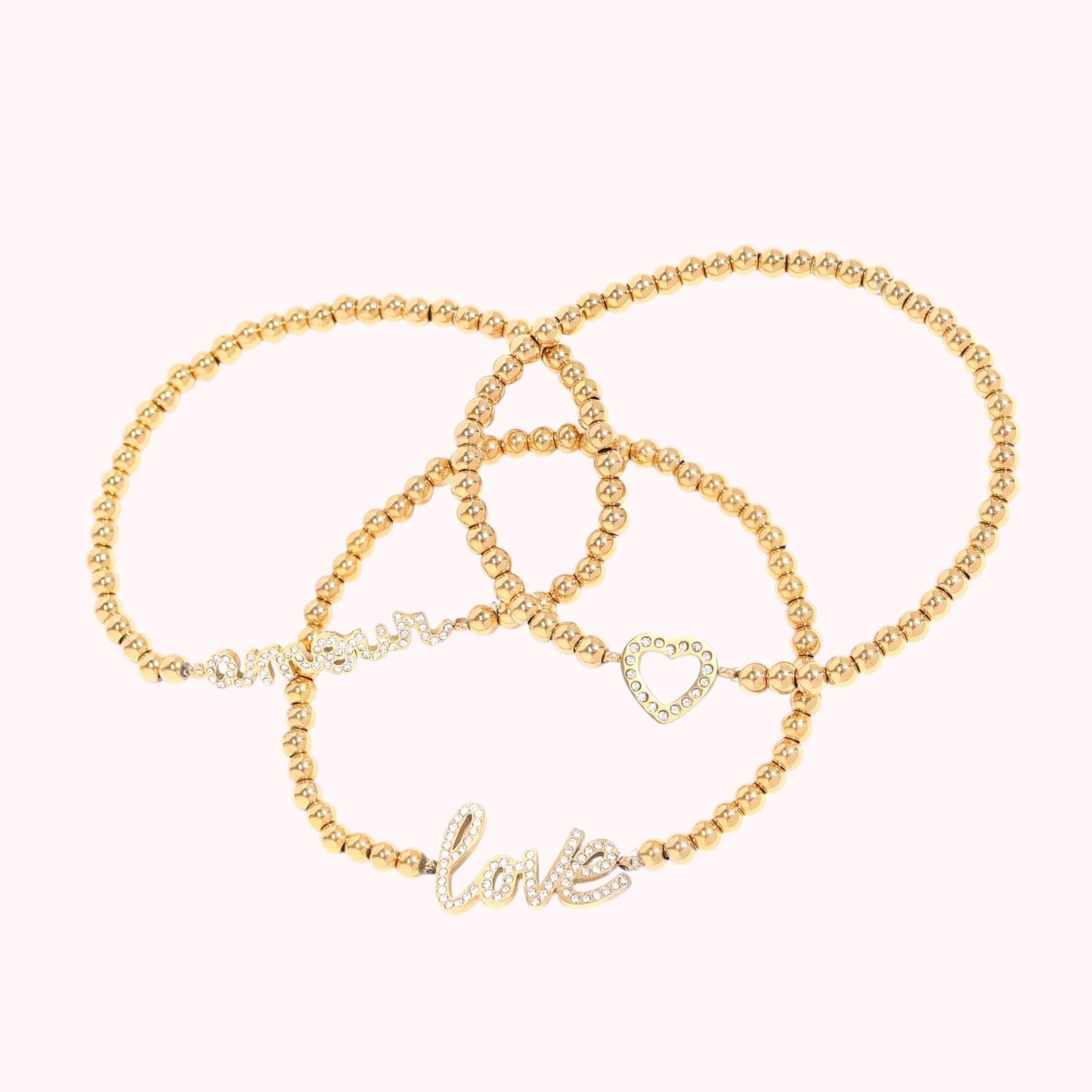Stackable Heart Beaded Stretch Bracelet