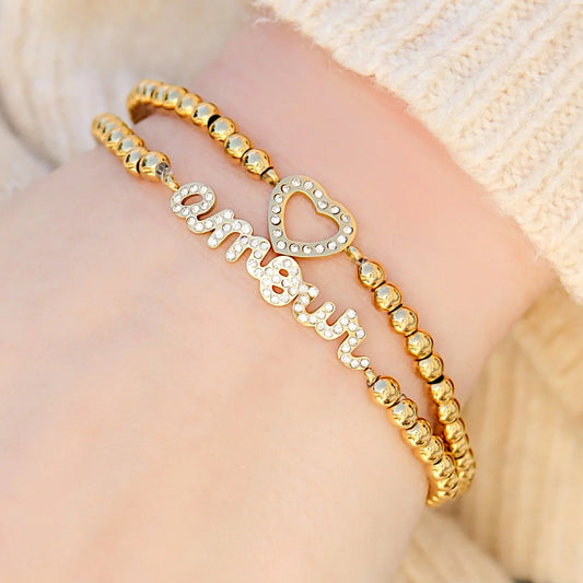 Stackable Amour Beaded Stretch Bracelet