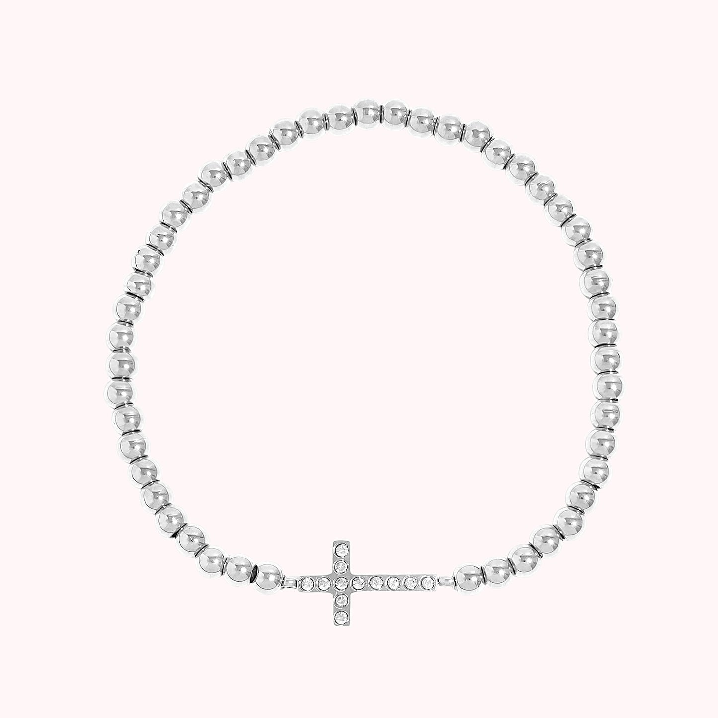 Stackable Cross Beaded Stretch Bracelet