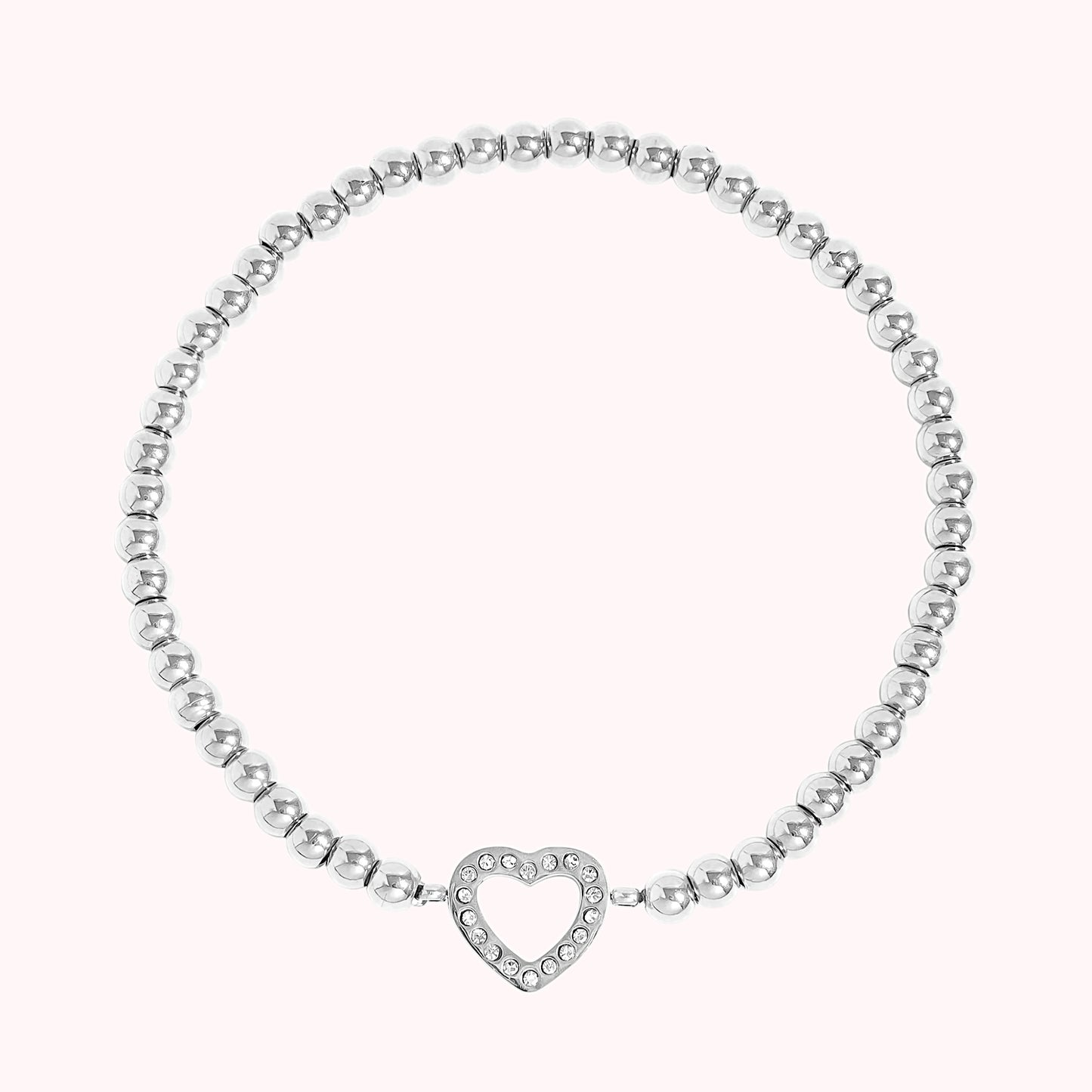 Stackable Heart Beaded Stretch Bracelet