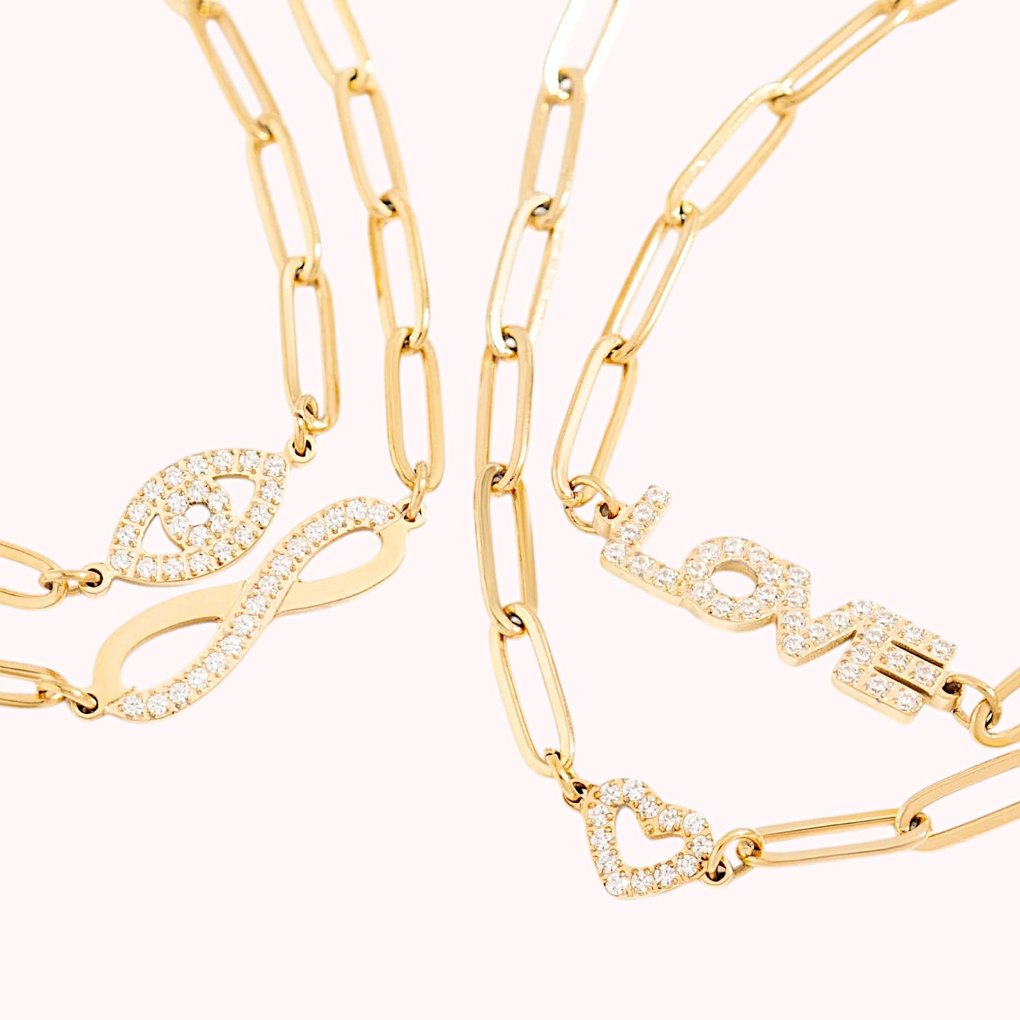 Frosted Infinity Paperclip Chain Necklace