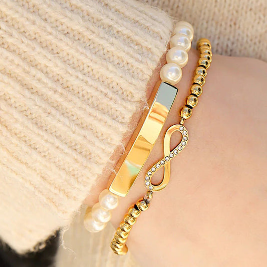 Stackable Infinity Beaded Stretch Bracelet
