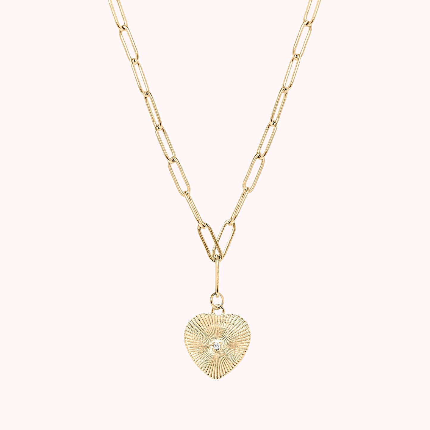 Heart of Radiance Paperclip Chain Necklace