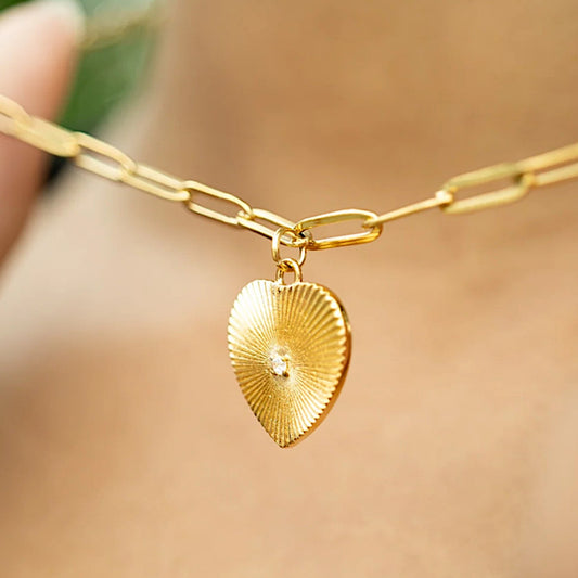 Heart of Radiance Paperclip Chain Necklace