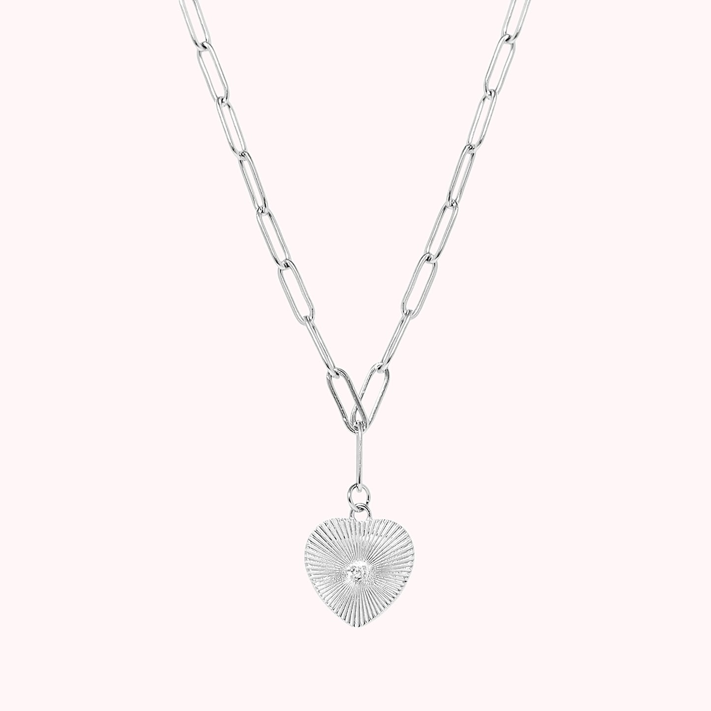 Heart of Radiance Paperclip Chain Necklace