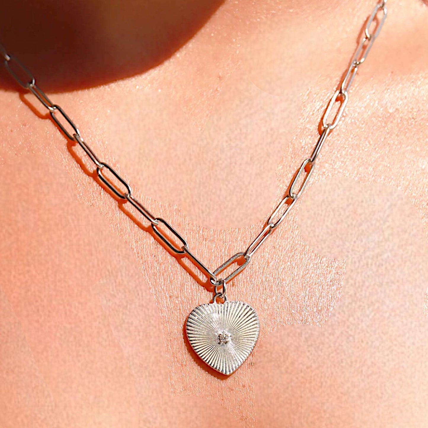 Heart of Radiance Paperclip Chain Necklace