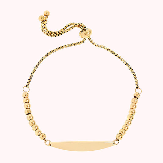 Adjustable Curved Bar Beaded Bracelet