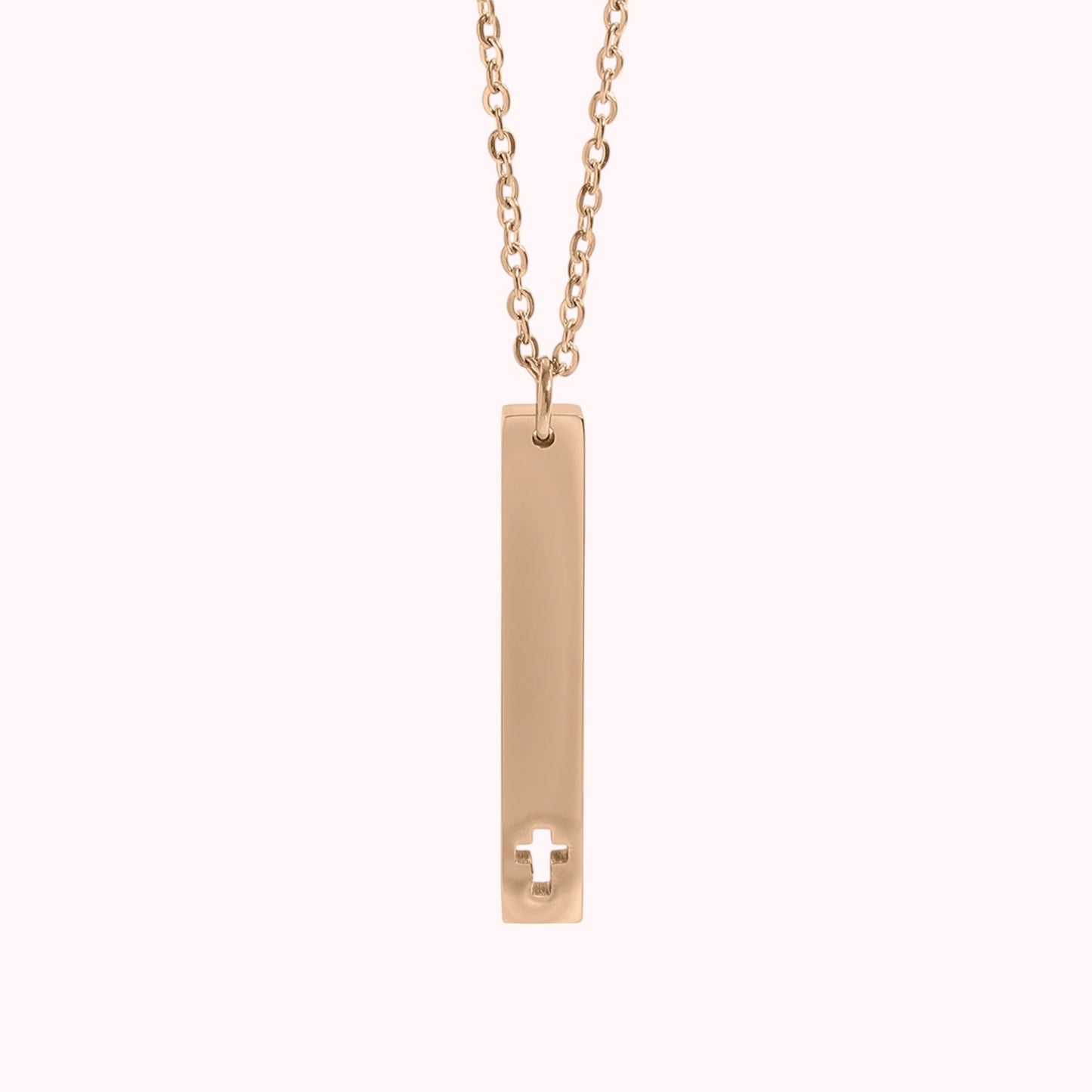 Vertical Bar Cross Necklace