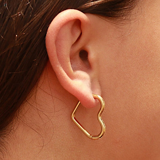 Hoop Heart Earrings