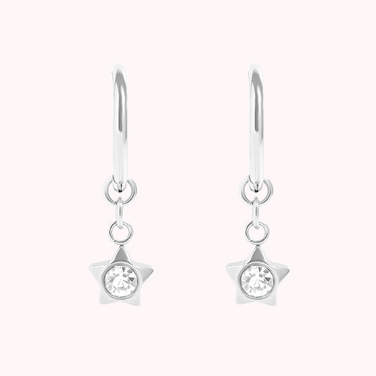 CZ Star Pendant Earrings