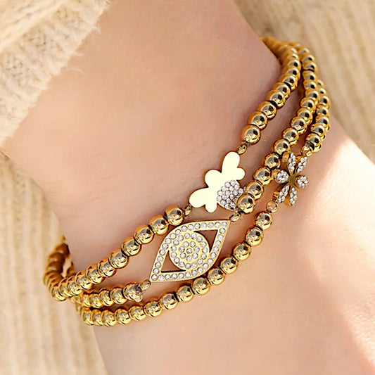 Stackable Flower Beaded Stretch Bracelet